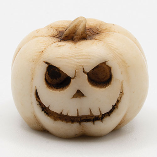 ART318 - Resin Pumpkin Jack O Lantern, White 0.55 Inch X 0.62 In